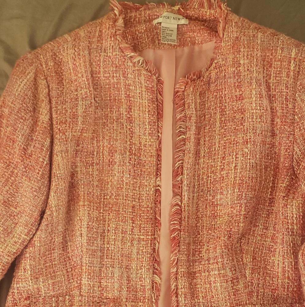 Pink Boucle Blazer